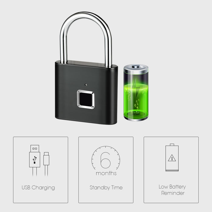 Keyless Fingerprint Smart Padlock - Nerdpic